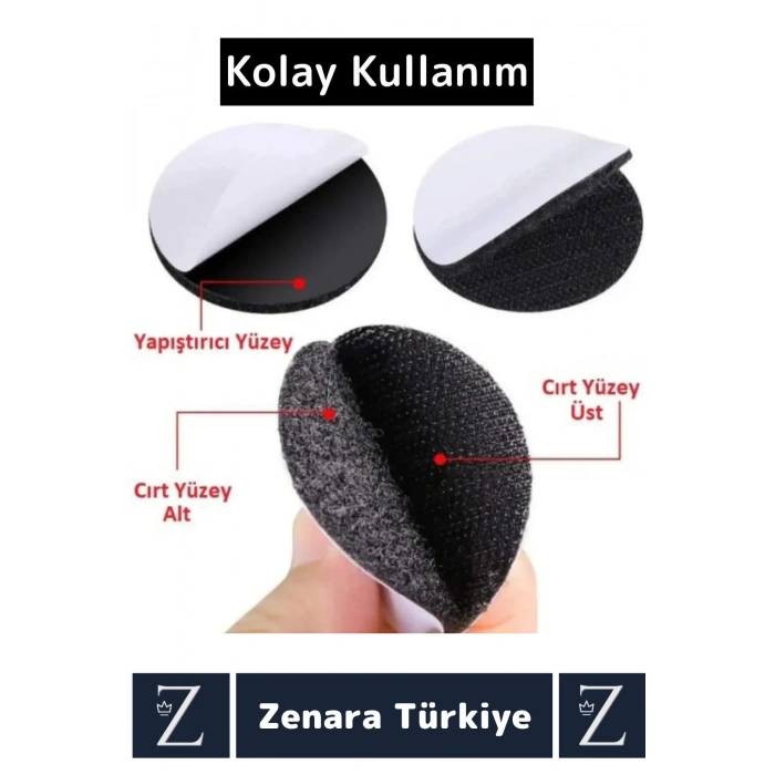 Kendinden Yapışkanlı İz Bırakmaz Tekrar Kullanılabilir Pratik Halı Kilim Kaydırmaz Cırt Bant 100Adet