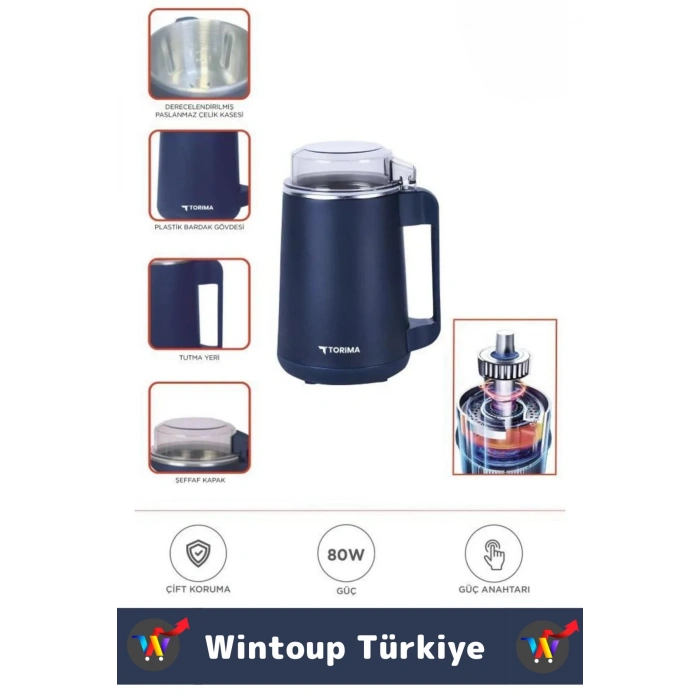 Premium Ergonomik Tutma Saplı Yüksek Kaliteli Çelik Baharat Kahve Kuruyemiş Öğütücü Değirmen 500 ML