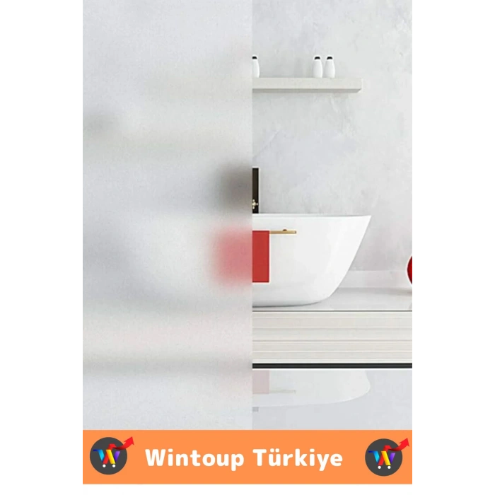 Premium İz Bırakmaz İç Göstermez Gizlilik Ofis Salon Banyo UV Koruyucu Buzlu Cam Film 2Metre X 60 Cm