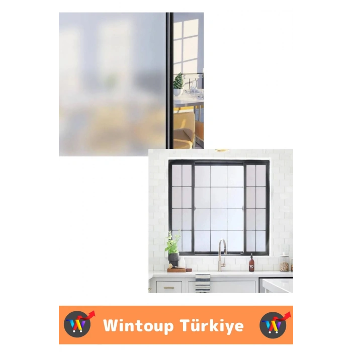 Premium İz Bırakmaz İç Göstermez Gizlilik Ofis Salon Banyo UV Koruyucu Buzlu Cam Film 2Metre X 60 Cm