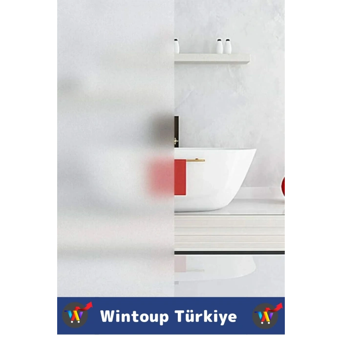 Premium İz Bırakmaz İç Göstermez Gizlilik Ofis Salon Banyo UV Koruyucu Buzlu Cam Film 5Metre X 60 Cm