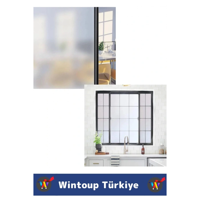 Premium İz Bırakmaz İç Göstermez Gizlilik Ofis Salon Banyo UV Koruyucu Buzlu Cam Film 5Metre X 60 Cm