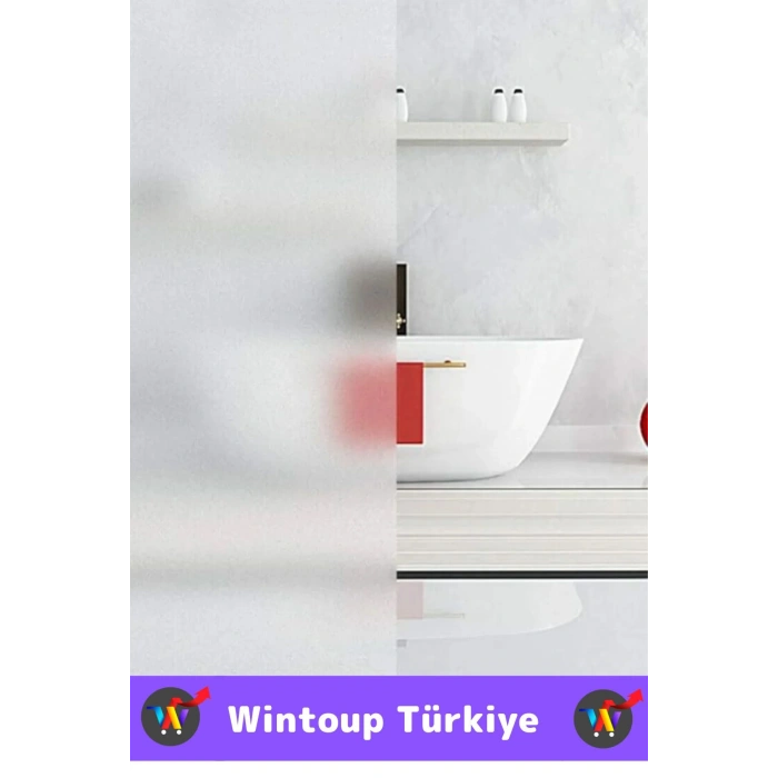 İz Bırakmaz İç Göstermez Gizlilik Ofis Salon Banyo UV Koruyucu Buzlu Cam Film 2Metre X 45 Cm