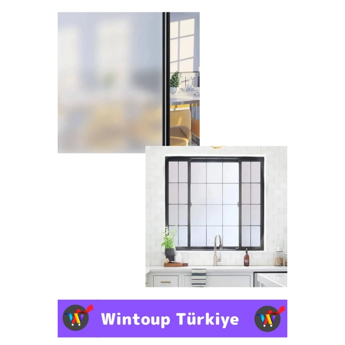 İz Bırakmaz İç Göstermez Gizlilik Ofis Salon Banyo UV Koruyucu Buzlu Cam Film 2Metre X 45 Cm