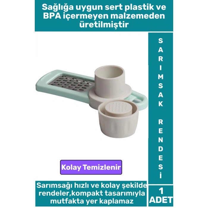 Premium BPA Free Kompakt Kolay Kullanım Temizlik Garlic Sarımak Ezici Plastik Sarımsak Rendesi
