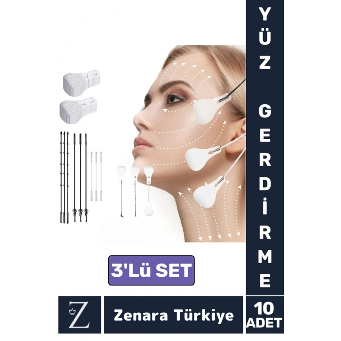 Günlük Kullanım Suya Dayanıklı İpli Yüz Kaş Göz Vücut Gıdı Gerdirme Bantı 3lü Özel Set 10 Adet