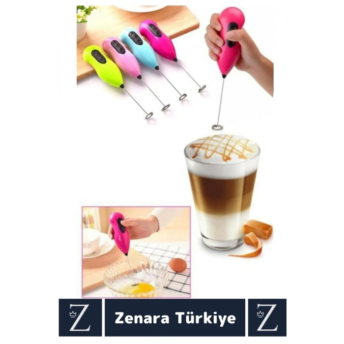 Ergonomik Çelik Uç Soğuk Kahve Süt Köpürtücü Sos Krema Mama Yumurta Çırpıcı Pilli Pratik Mini Mikser