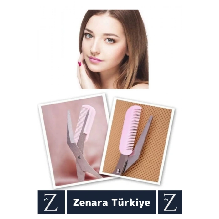 Premium Çok Fonksiyonlu Yüz Kaş Bakım Makası Taraklı Kaş Kesme Düzeltme Şekillendirme Makası 2 in 1