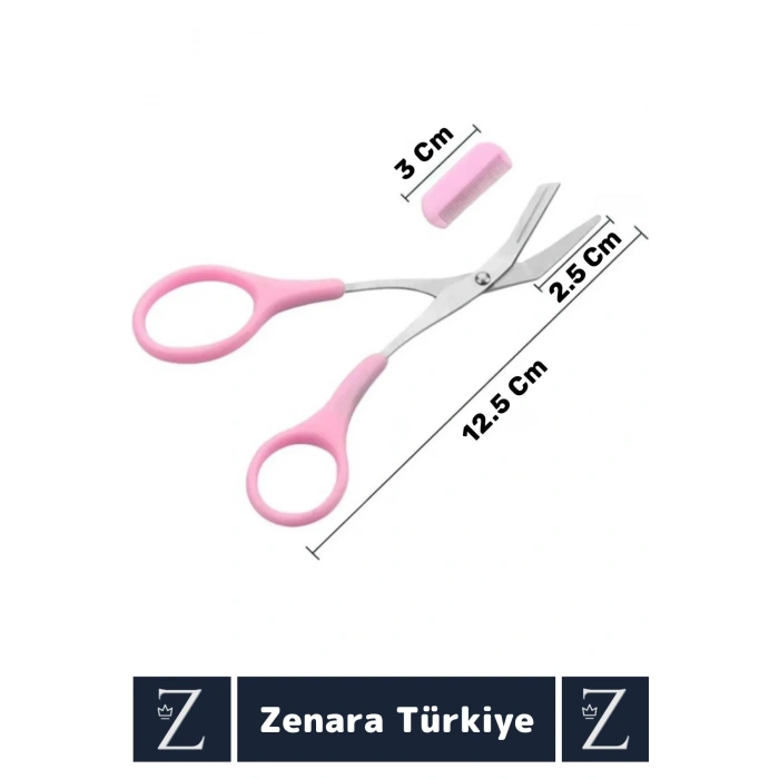 Premium Çok Fonksiyonlu Yüz Kaş Bakım Makası Taraklı Kaş Kesme Düzeltme Şekillendirme Makası 2 in 1