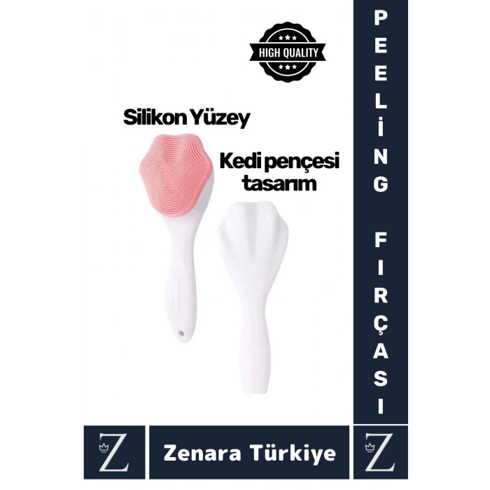 Premium Ergonomik Saplı Sevimli Tasarım Cilt Bakım Yüz Makyaj Temizleme Masaj Etkili Peeling Fırçası