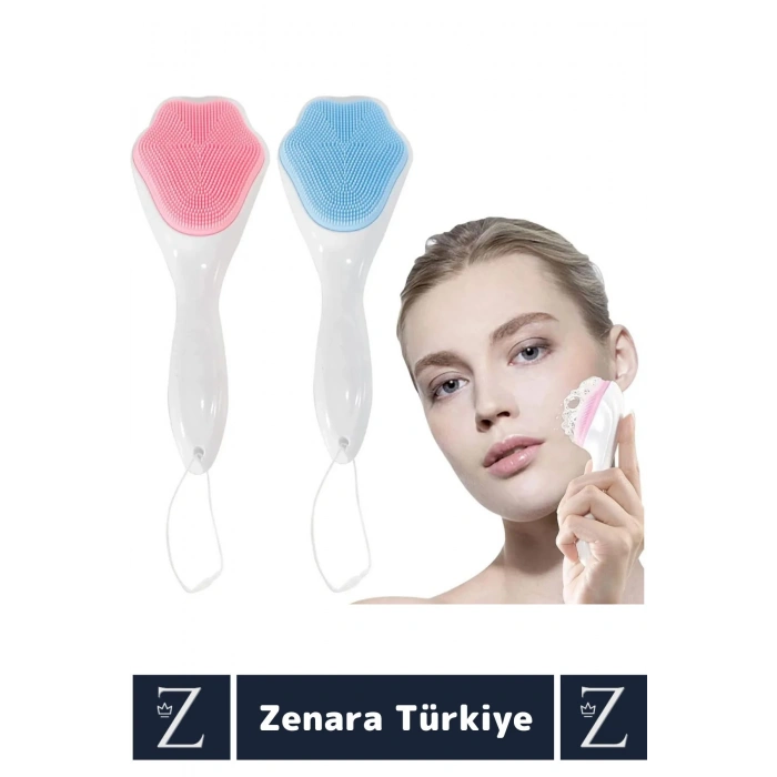 Premium Ergonomik Saplı Sevimli Tasarım Cilt Bakım Yüz Makyaj Temizleme Masaj Etkili Peeling Fırçası