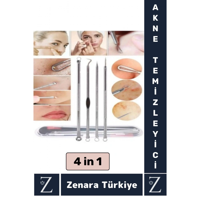 Premium Tüm Ciltler İçin Uygun Yüz Bakım Siyah Nokta Temizleyici 4 in 1 Set
