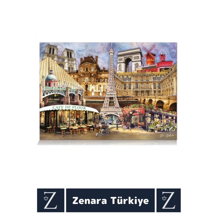 Premium Eğlenceli Eğitici Görsel Algı Problem Çözme Becerisi Çocuk PUZZLE 1000 Parça FRANSA