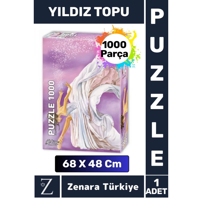 Premium Eğlenceli Eğitici Görsel Algı Problem Çözme Becerisi PUZZLE 1000 Parça YILDIZ TOPU