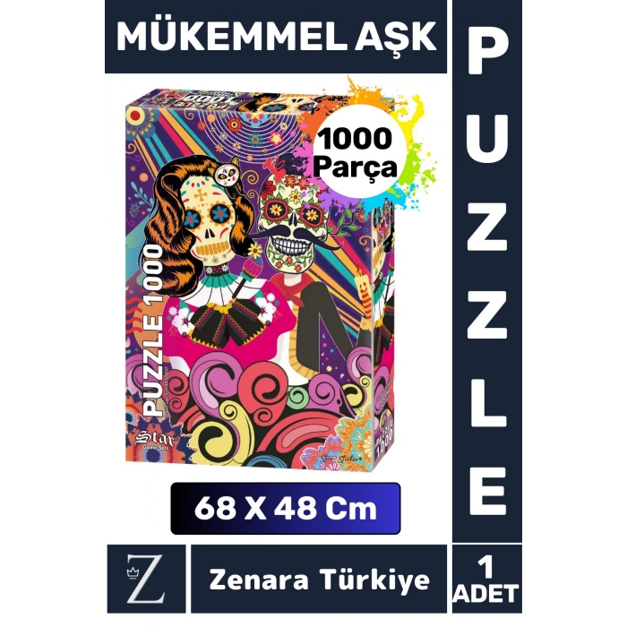 Premium Eğlenceli Eğitici Görsel Algı Problem Çözme Becerisi PUZZLE 1000 Parça MÜKEMMEL AŞK
