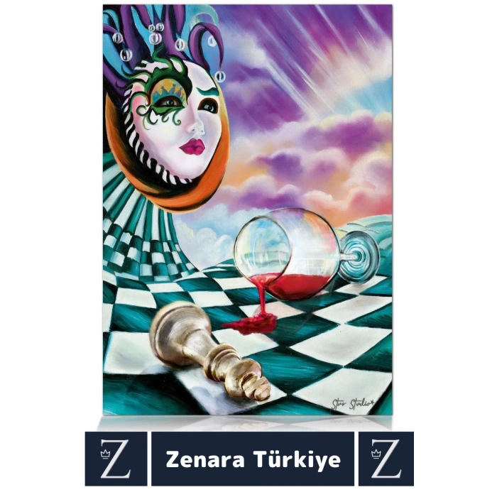 Premium Eğlenceli Eğitici Görsel Algı Problem Çözme Becerisi PUZZLE 1000 Parça ŞAH MAT