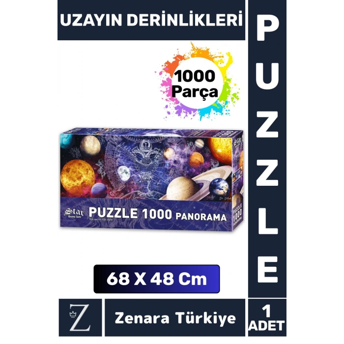 Premium Eğlenceli Eğitici Görsel Algı Problem Çözme Becerisi PUZZLE 1000 Parça UZAYIN DERİNLİKLERİ