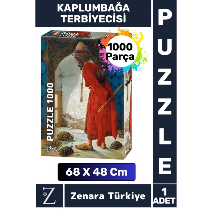 Premium Eğlenceli Eğitici Görsel Algı Problem Çözme Becerisi PUZZLE 1000Parça KAPLUMBAĞA TERBİYECİSİ