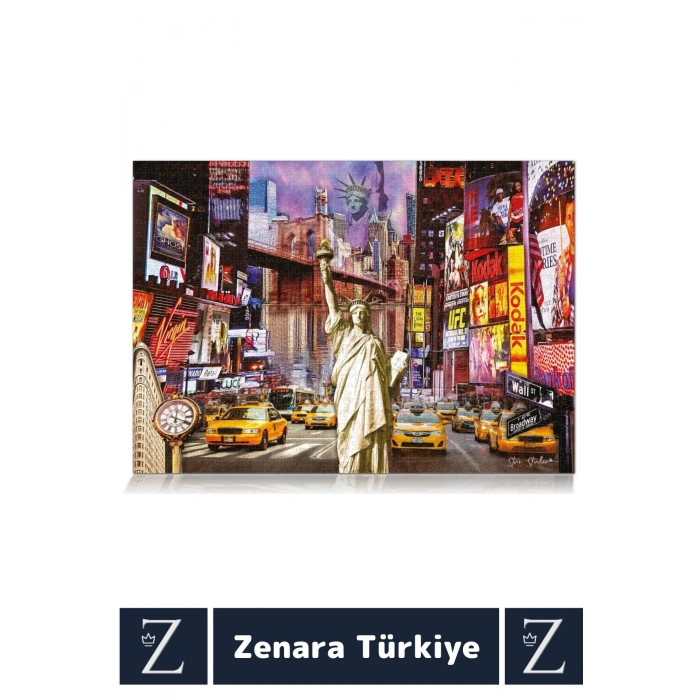 Premium Eğlenceli Eğitici Görsel Algı Problem Çözme Becerisi PUZZLE 1000 Parça NEWYORK