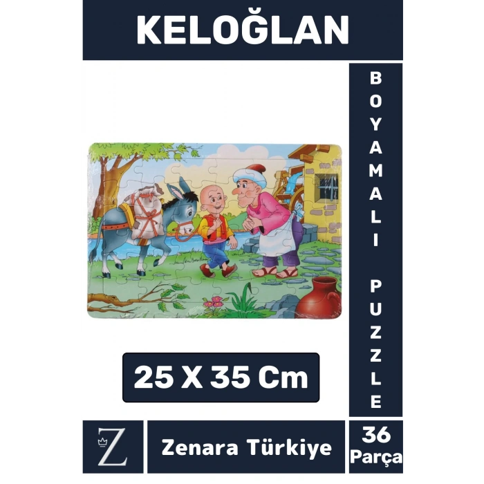 Eğlenceli Eğitici Görsel Algı Motor Becerisi Geliştiren Çocuk Boyamalı PUZZLE 36 Parça KELOĞLAN