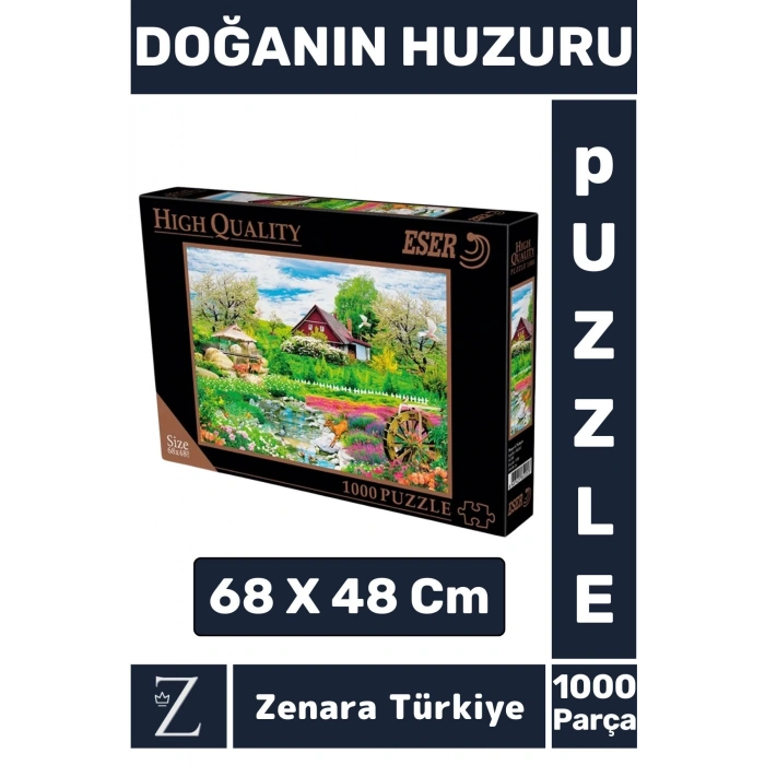 Eğlenceli Eğitici Görsel Algı Motor Beceri Geliştiren Çocuk Boyamalı PUZZLE 1000 Prça DOĞANIN HUZURU