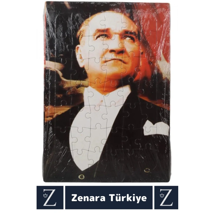 Premium Eğlenceli Eğitici Görsel Algı Motor Becerisi Geliştiren Çocuk PUZZLE 42 Parça ATATÜRK