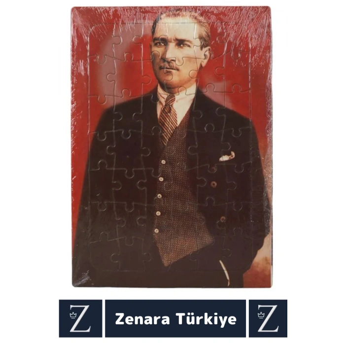 Premium Eğlenceli Eğitici Görsel Algı Motor Becerisi Geliştiren Çocuk PUZZLE 42 Parça ATATÜRK