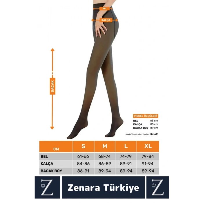 Toparlayıcı Korse Etkili Dayanıklı Esnek Sıcak Tutan Termal Peluş İçli Ten Görünümlü Tayt Çorap