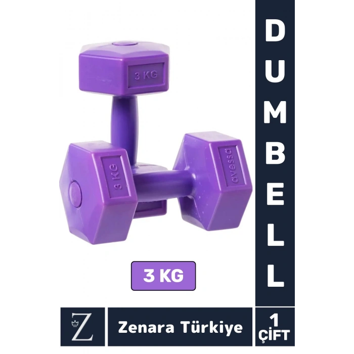 Premium Yüksek Kalite Sert Plastik Egzersiz Pilates Isınma Ev Hafif Ağırlık Antrenman 2X3 Kg Dambıl