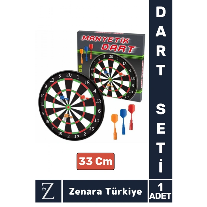 Premium Genç Yetişkin Çocuk Oyun Eğlenceli Dekoratif Güvenli Zararsız Manyetik Uçlu DART Seti 33 Cm