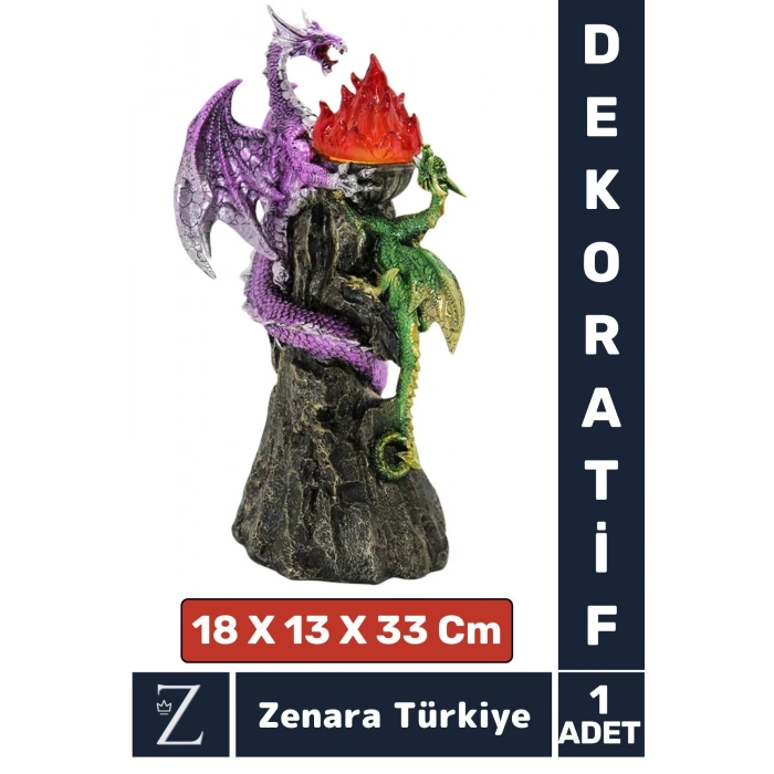 Premium Dayanıklı Kaliteli Çok Şık Dekoratif Hediyelik Özel Gün Biblo Koleksiyon POLYESTER DRAGON