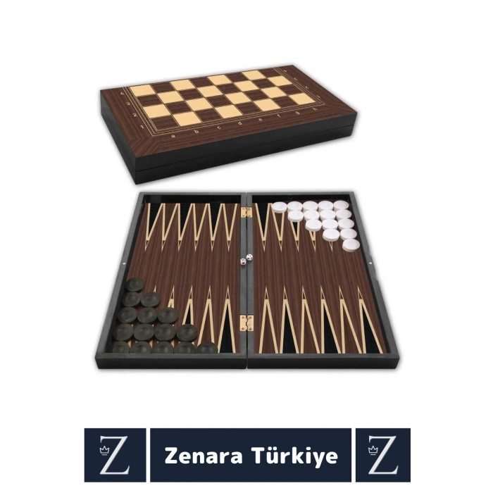 Elit Seri Yüksek Kalite Aile Ev Arkadaş Kahve Cafe Koleksiyon TAVLA DAMA SATRANÇ 3 in 1 Oyun Takımı