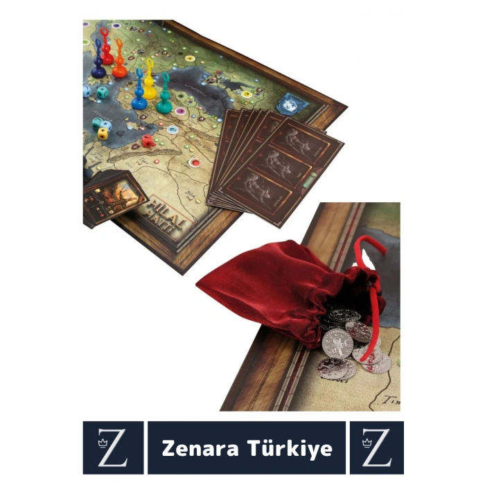 Trigromi Baskılı Eskitme Görünümü Osmanlı Selçuklu Cumhuriyet Türk Tarihi Strateji Oyunu HİLAL HATTI