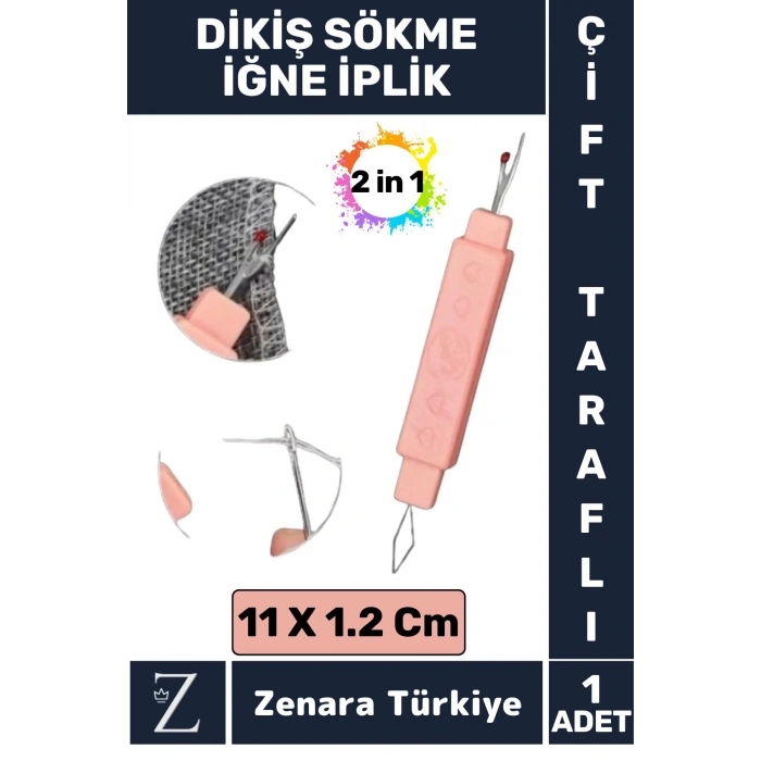 Premium Kompakt Ergonomik Çok Fonksiyonlu Hızlı Pratik Dikiş Sökme İğne İplik Aparatı 2 in 1