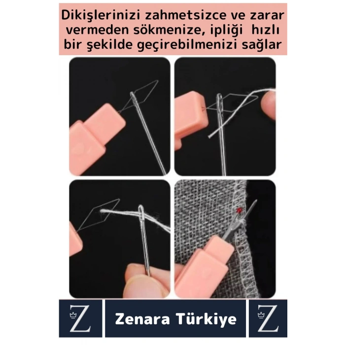 Premium Kompakt Ergonomik Çok Fonksiyonlu Hızlı Pratik Dikiş Sökme İğne İplik Aparatı 2 in 1