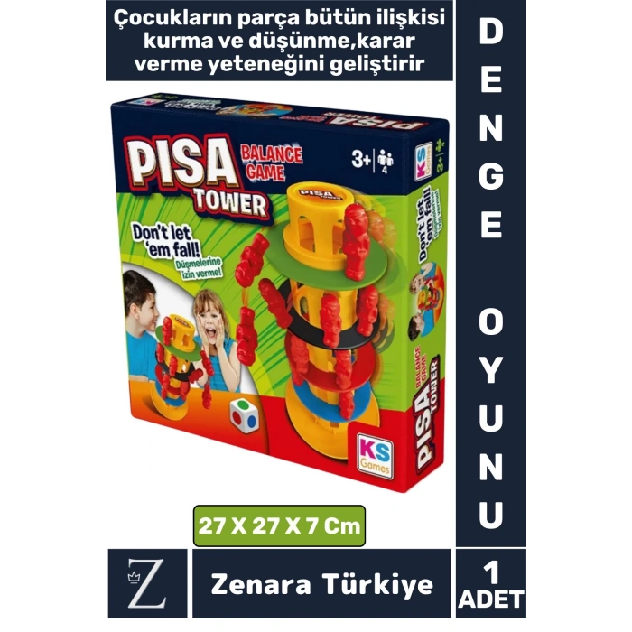 Eğitici Parça Bütün İlişki Kurma Hızlı Düşünme Karar Verme Beceri Eğlenceli Denge Oyunu PİSA KULESİ