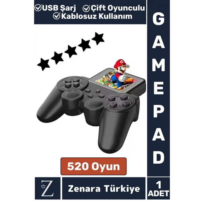 Çift Oyunculu USB Şarj Mini Uyumlu  El Atarisi Street Fighter Super Mario 520 Nostalji Oyun Gamepad