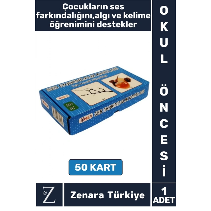 Okul Öncesi Ses Farkındalık İşitsel Algı Dikkat Gelişimi FARKINDALIK KARTLARI-TEK HECELİ SÖZCÜKLER