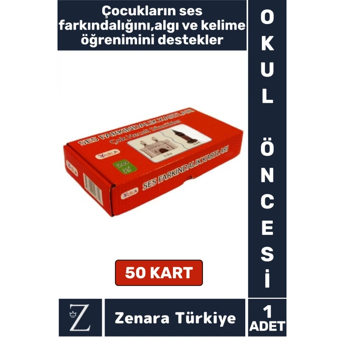 Okul Öncesi Ses Farkındalık İşitsel Algı Dikkat Gelişimi FARKINDALIK KARTLARI-ÇOK HECELİ SÖZCÜKLER