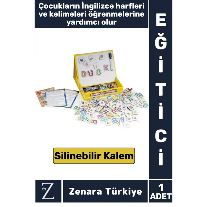 Eğitici Koordinasyon Harf Kelime Dil Öğreten Silinebilir Kalemli Eğlenceli MANYETİK TABLET İNGİLİZCE