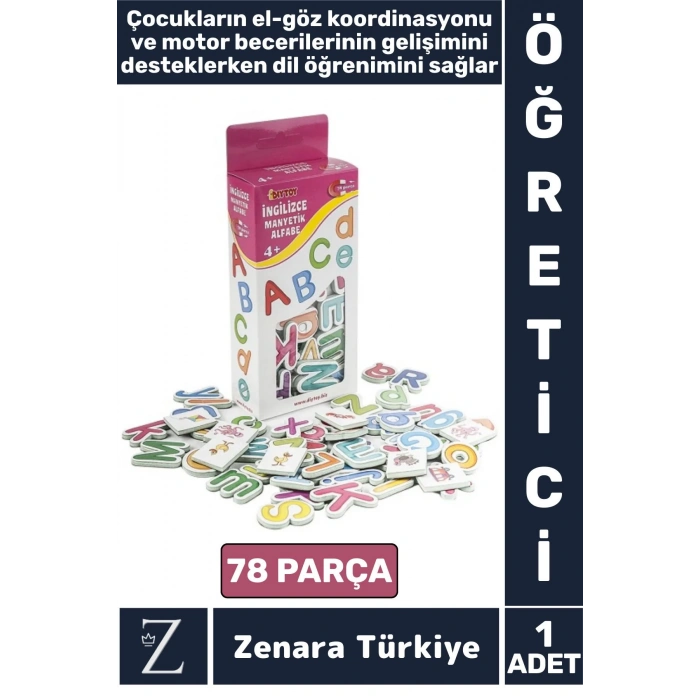 Çocuk Eğitici Görsel Algı Koordinasyon Dil Öğrenimi Gelişimi Manyetik Harfler TÜRKÇE İNGİLİZCE