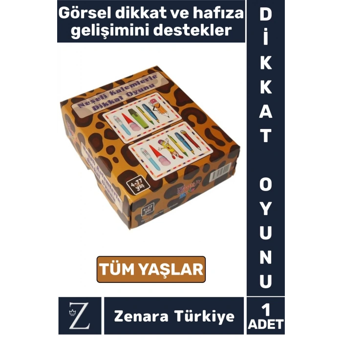 Eğitici Görsel Algı Hafıza Dikkat Koordinasyon Gelişimi Eğlenceli Oyun NEŞELİ KALEMLERLE DİKKAT