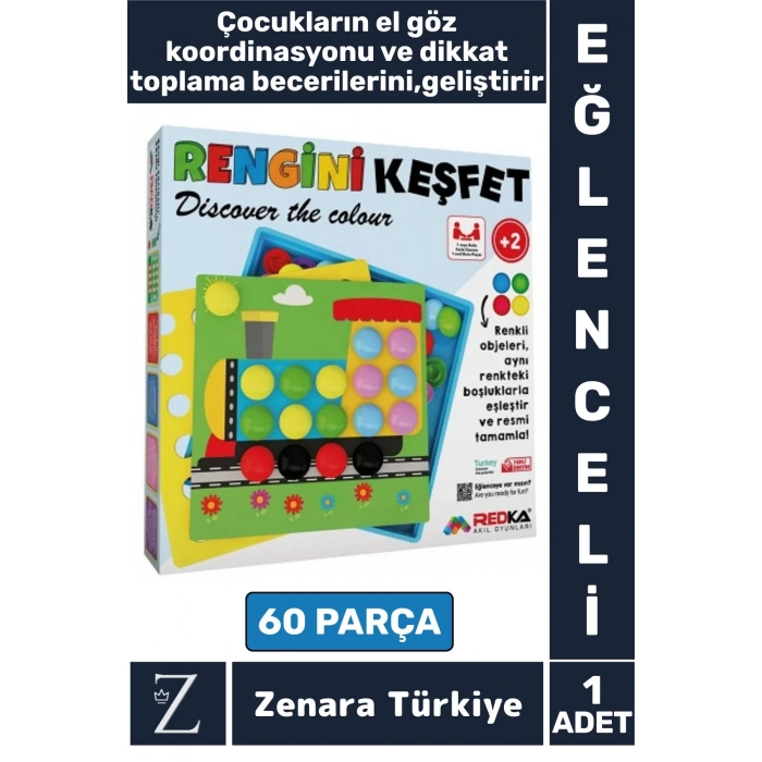 Eğitici El Göz Koordinasyon Parça Bütün İlişkisi Kavrama Çocuk Eğlenceli Oyun RENGİNİ KEŞFET