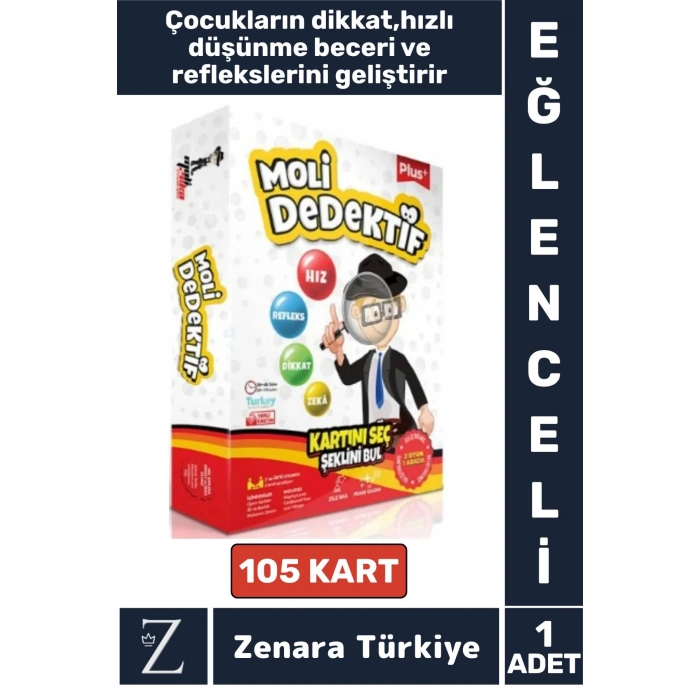 Eğitici Çocuk Dikkat Hızlı Düşünme Refleks Stratejik Beceri Geliştiren Eğlenceli Oyun MOLİ DEDEKTİF