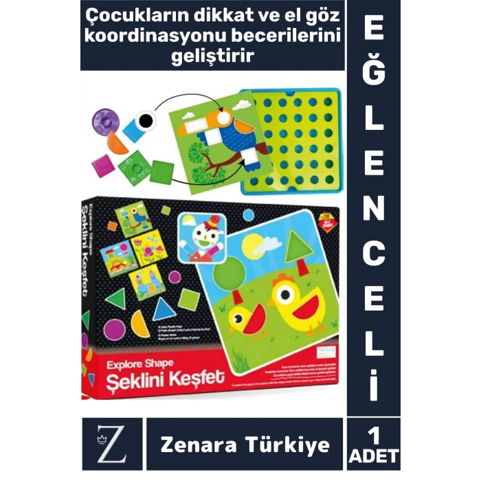 Çocuk El Göz Koordinasyon Parça Bütün İlişkisi Kavrama Eğitici Eğlenceli Oyun ŞEKLİNİ KEŞFET