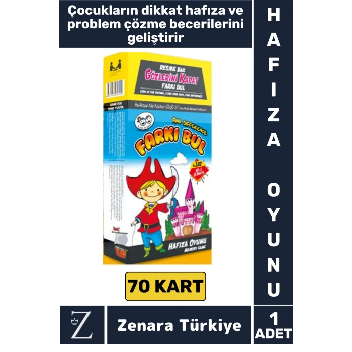 Eğitici Dikkat Hafıza Problem Çözme Beceri Geliştirici Eğlenceli Çocuk Oyun FARKI BUL
