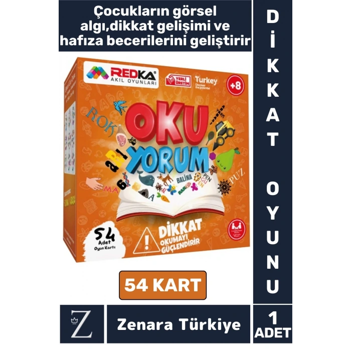 Eğitici Dikkat Hafıza Okuma Becerisi Görsel Algı Geliştirici Eğlenceli Çocuk Oyun OKU YORUM