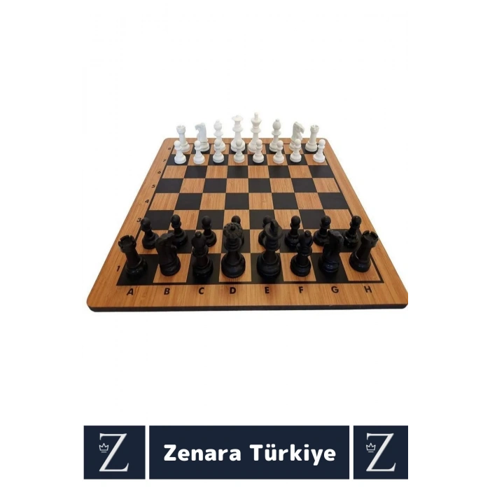 Zihinsel Gelişim Mantık Odaklanma Öngörü Problem Çözme Beceri Ahşap Platformlu Plastik Taşlı SATRANÇ
