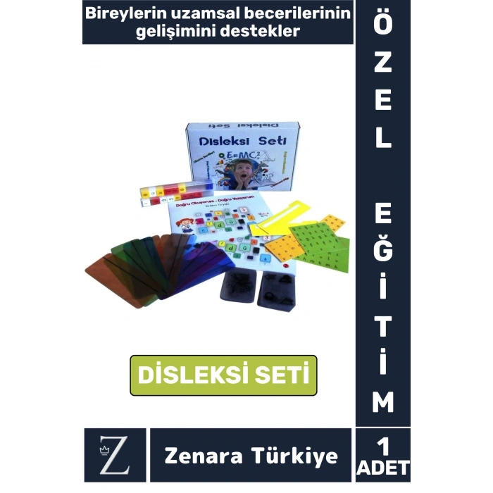 Özel Eğitim Duyusal Uzamsal Beceri Farkındalık Okuma Yazma Geliştirici Tüm Yaşlar İçin DİSLEKSİ SETİ