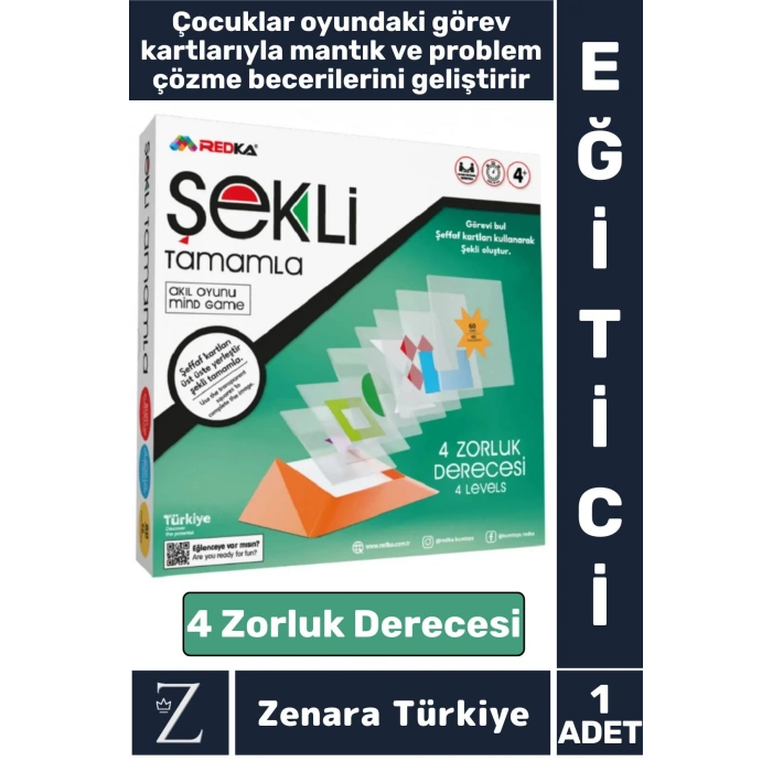 Eğitici Görsel Algı Zeka Problem Çözme Becerisi Geliştirici Eğlenceli Çocuk Oyun ŞEKLİ TAMAMLA